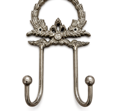 Handcrafted Metal Dual Hook Wall Mount Decorative Utility